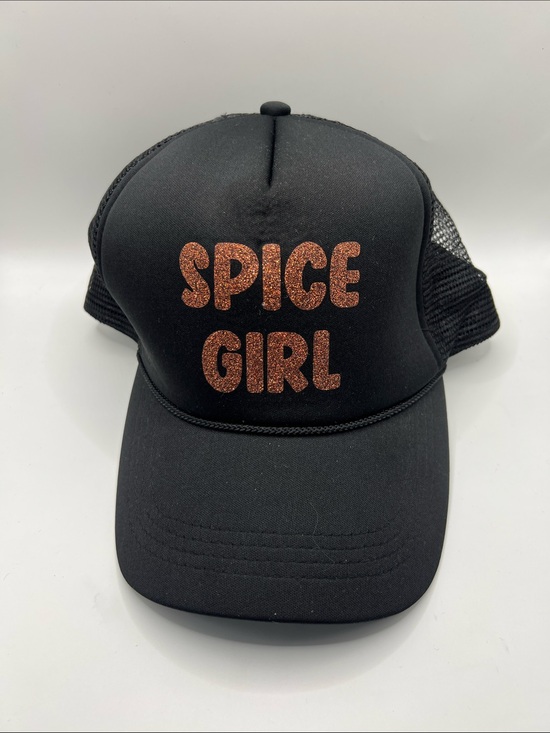 Accessories - Black 'SPICE GIRL' Trucker Hat with Copper Glitter Letters